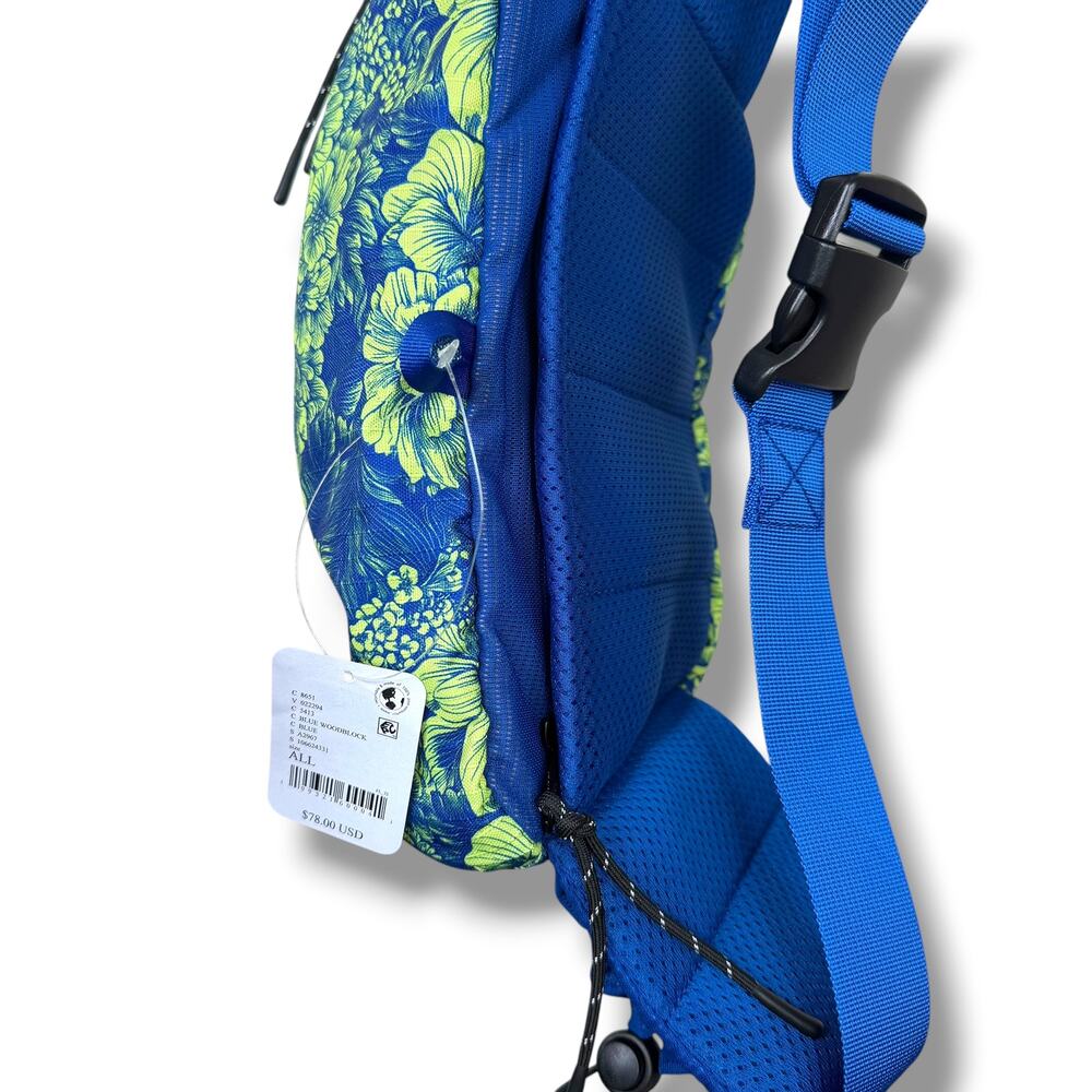 NEW Free People Movement FP Blue Woodblock Floral Happy Packer Cargo Sling Bag - Picture 10 of 13